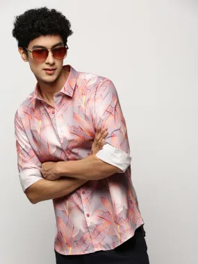 Men Grey Floral Shirt