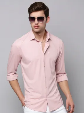 Men Pink Solid Casual Shirt