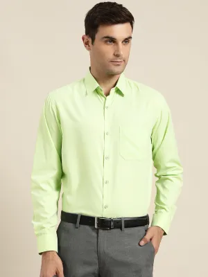 Men's Cotton Lime Green Casual Shirt