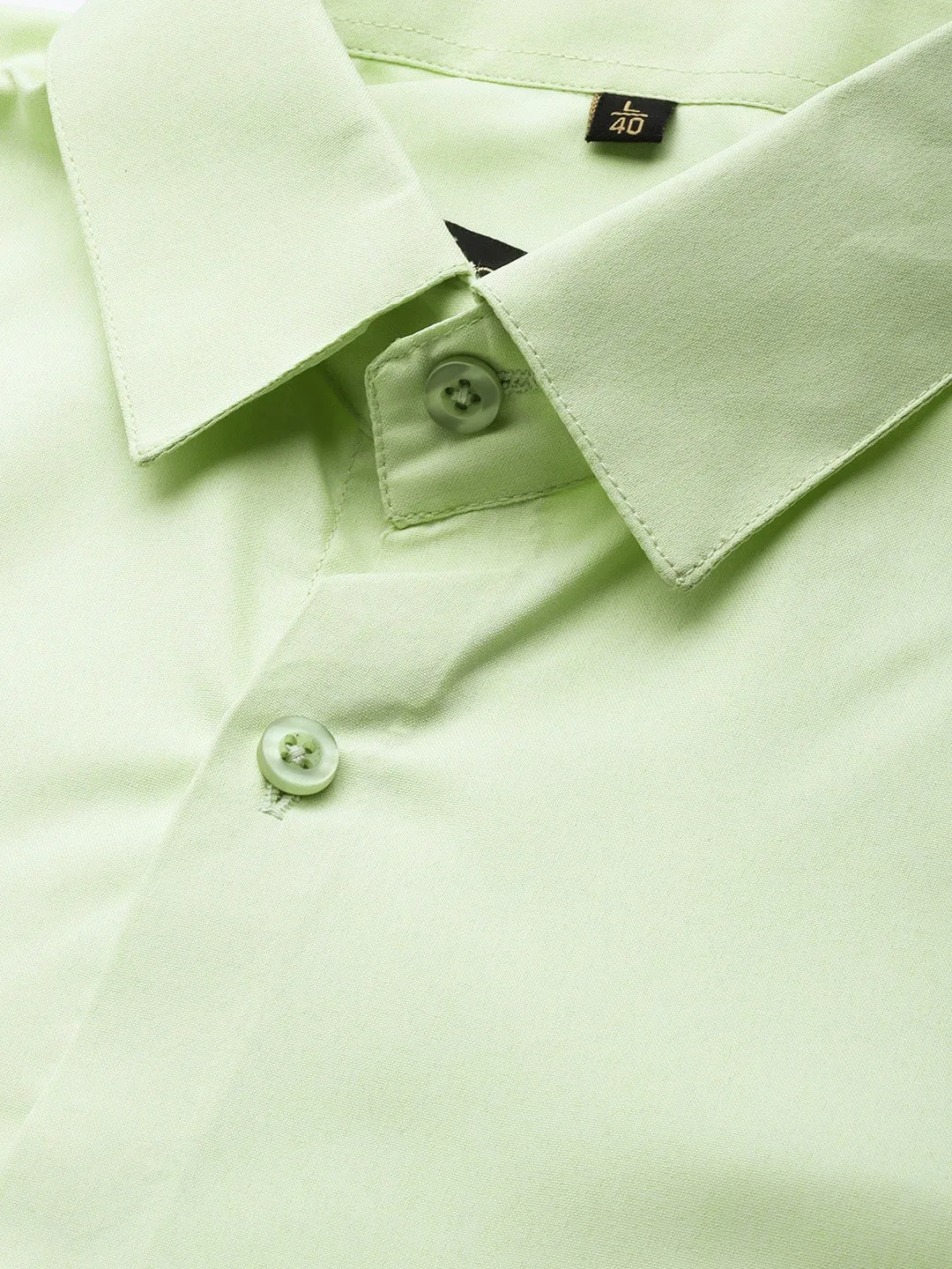 Men's Cotton Lime Green Casual Shirt