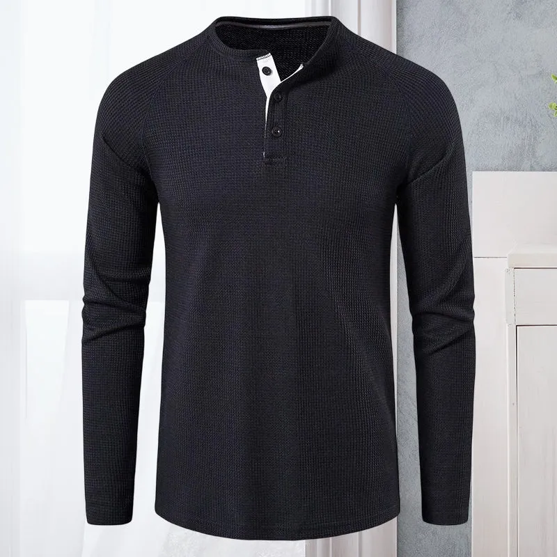 Men's Henley Casual Long Sleeve T-Shirts