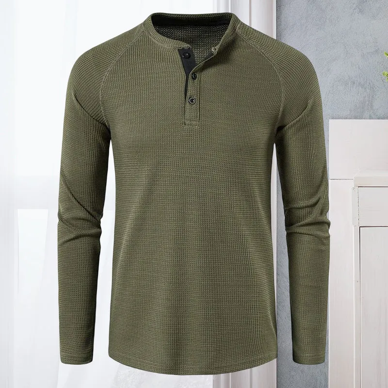 Men's Henley Casual Long Sleeve T-Shirts