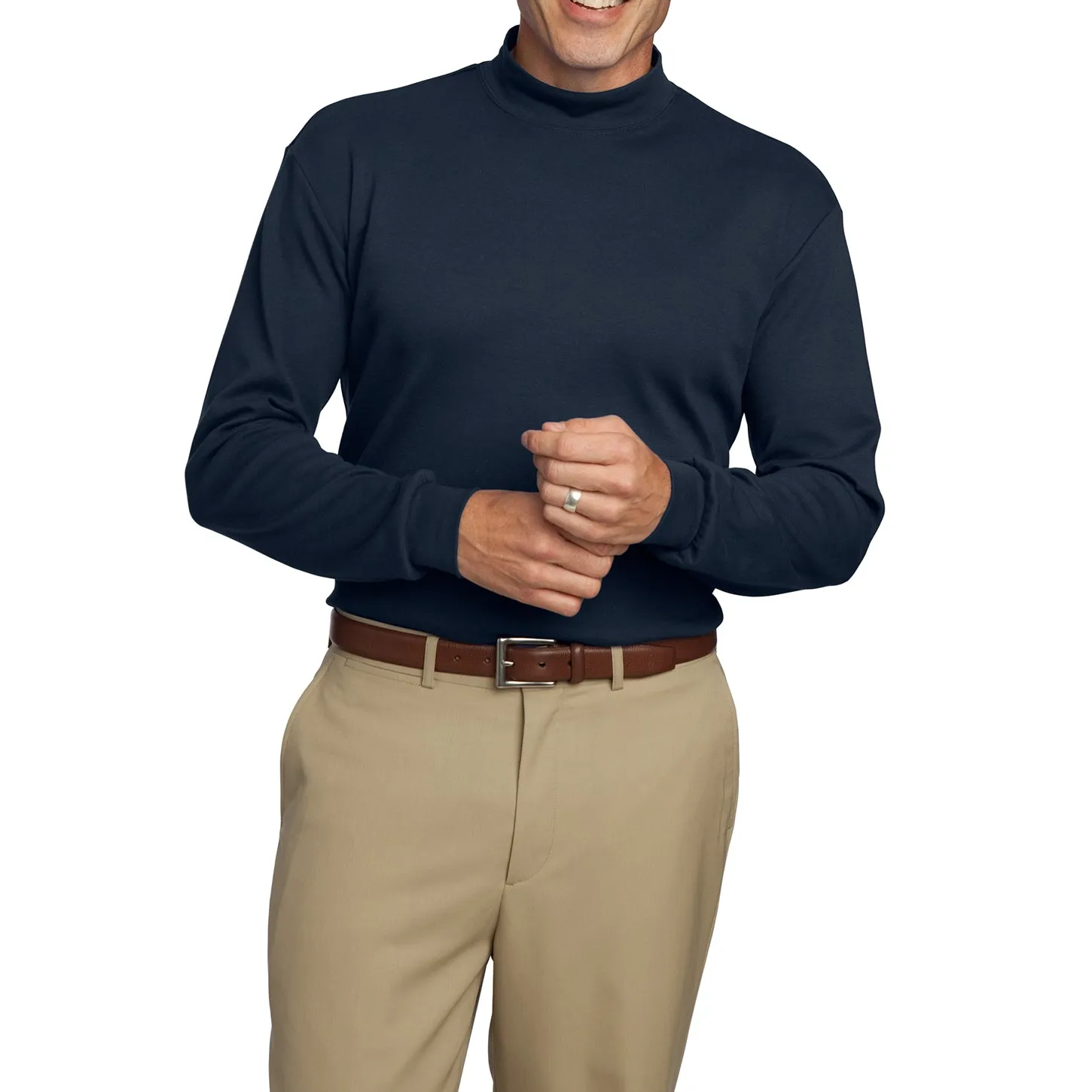 Men's Interlock Knit Mock Turtleneck Sweaters