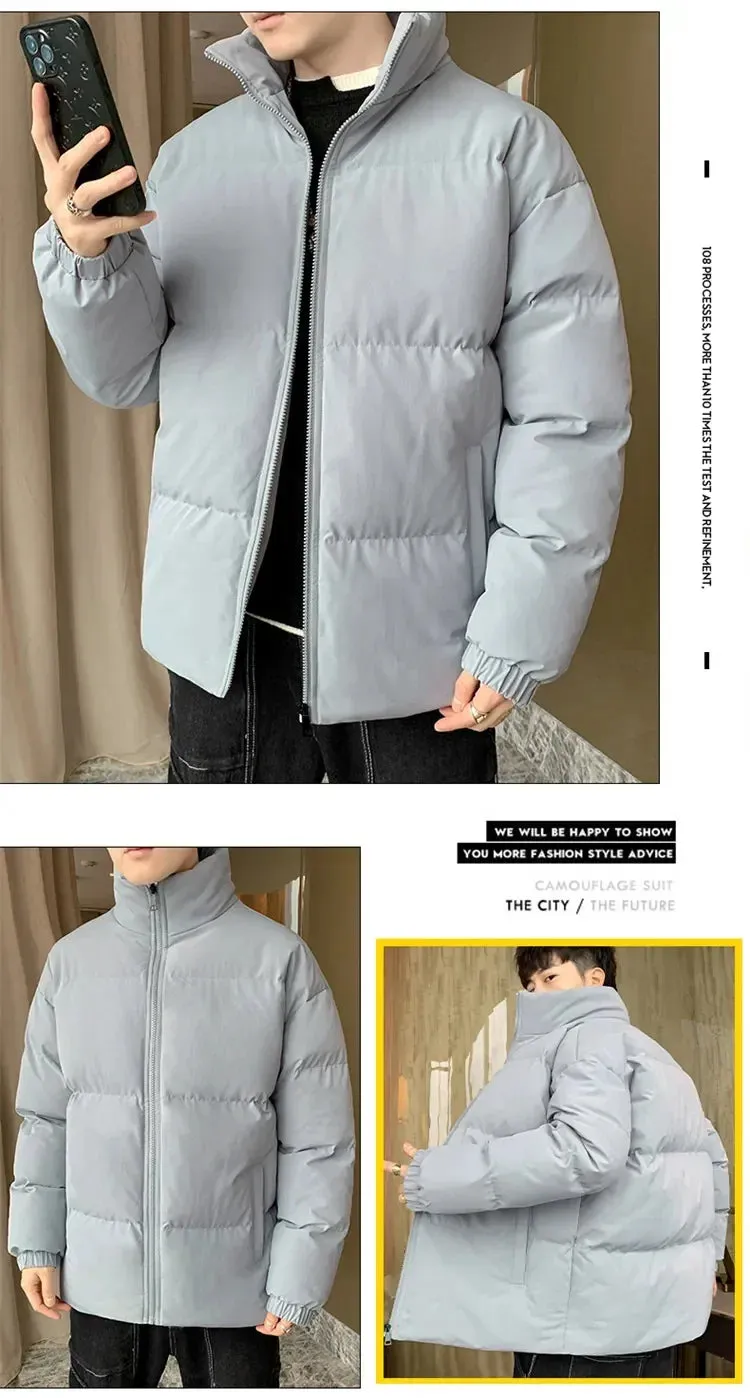 Men's Thicken Warm Parka Jacket - Stylish Winter Mens Stand Collar Jackets