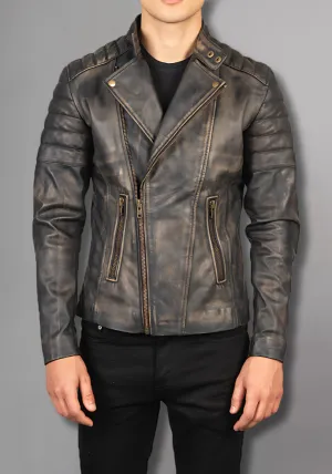 Mens Vintage Biker Leather Jacket