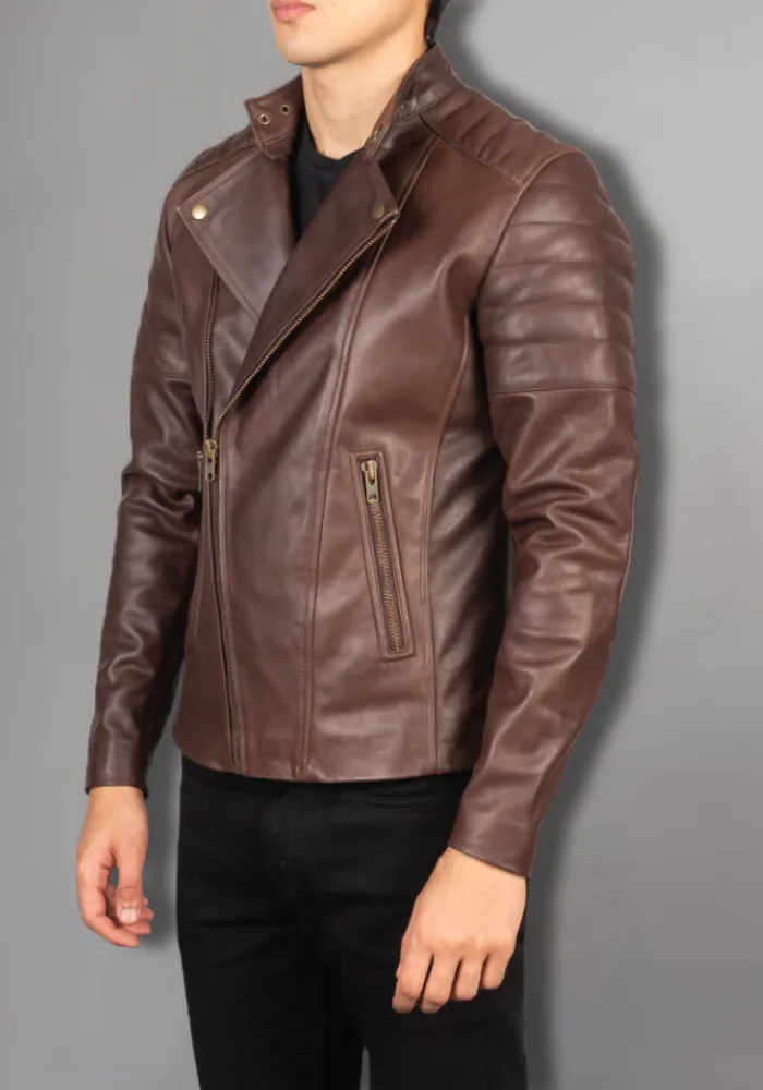 Mens Vintage Biker Leather Jacket