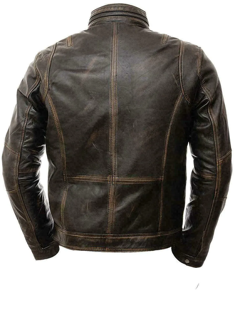 Men’s Vintage Motorcycle Distressed Retro Leather Jacket