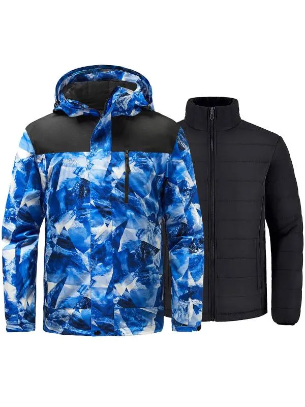 Men's Waterproof 3-in-1 Ski Jacket Windproof Insulated Winter Jackets Alpine I