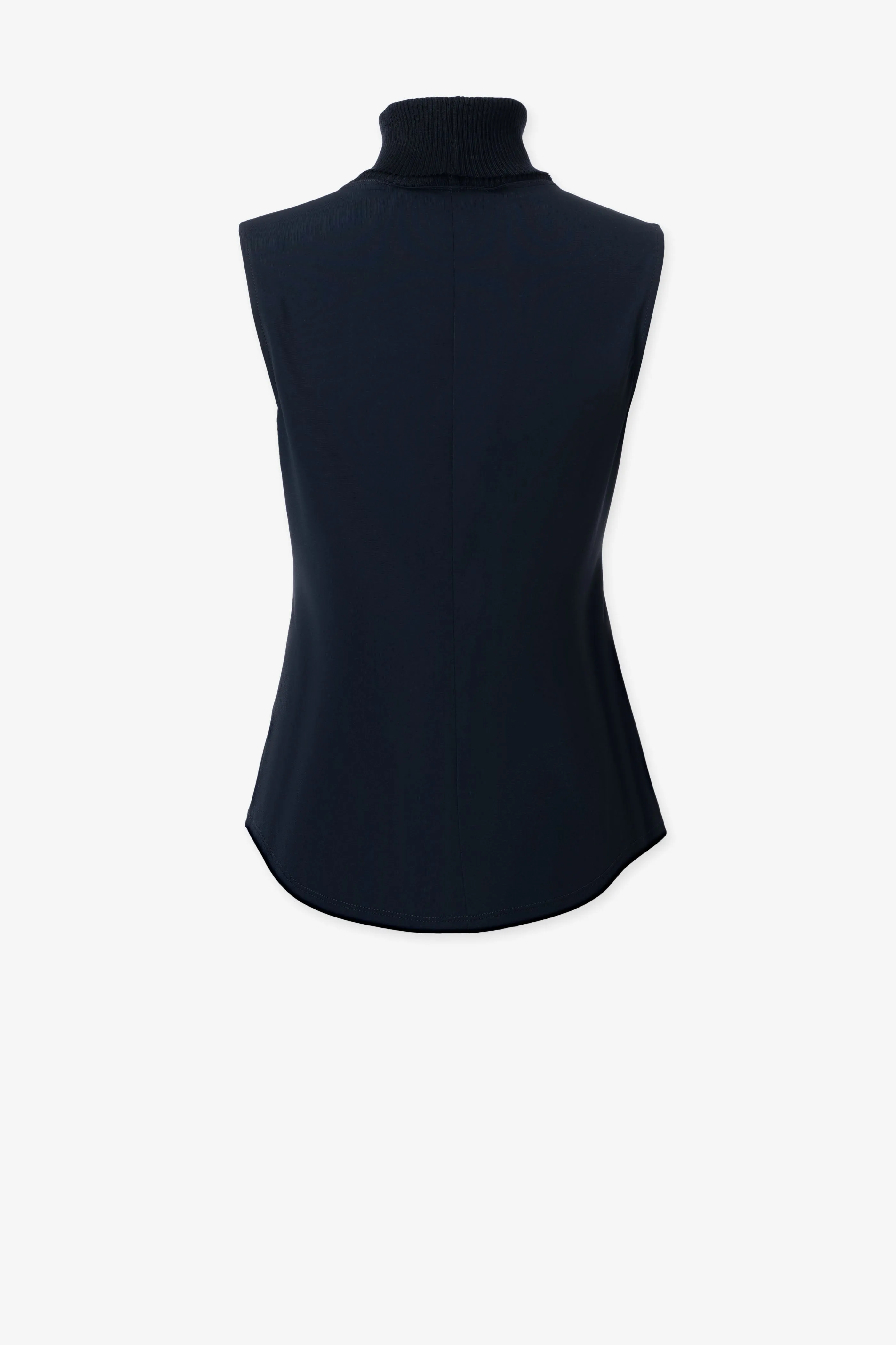 Merino blend sleeveless turtleneck