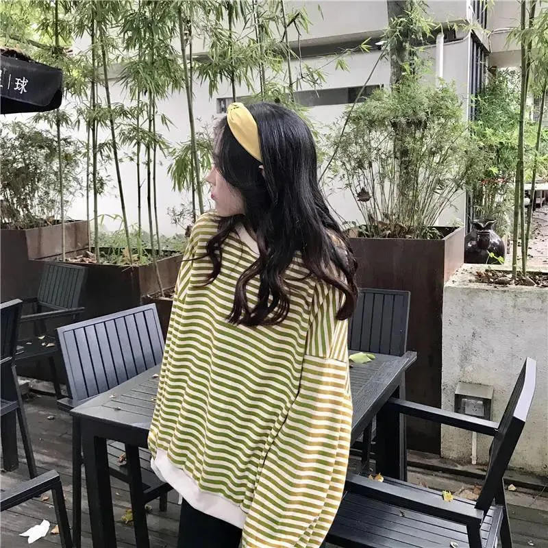 METAVERSMALL Extra large size women's clothing 220 thin sweater women's 150kg fat mm fattened plus 260 loose 240 striped top tide