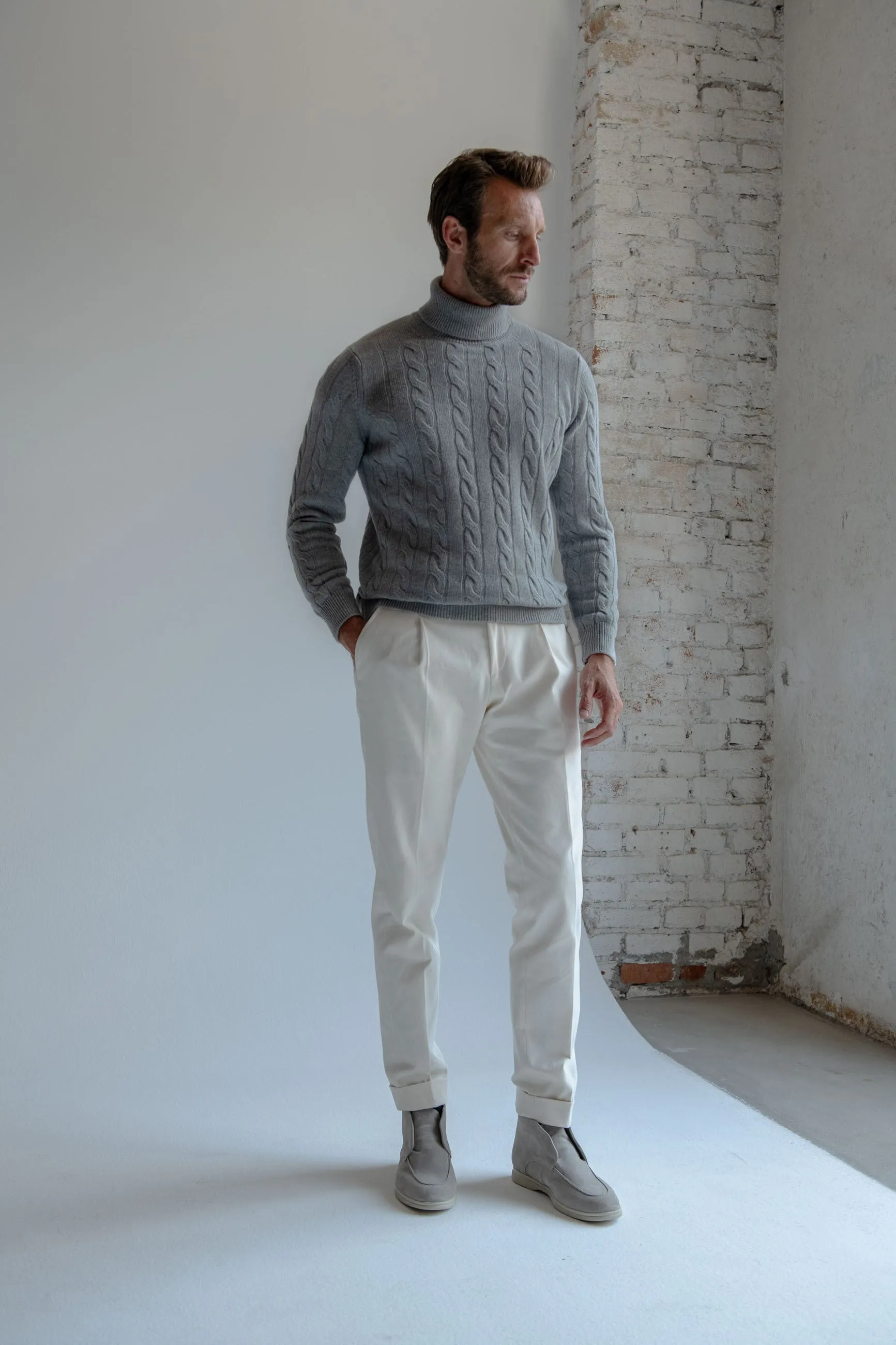 Mid grey turtleneck – Made in Italy