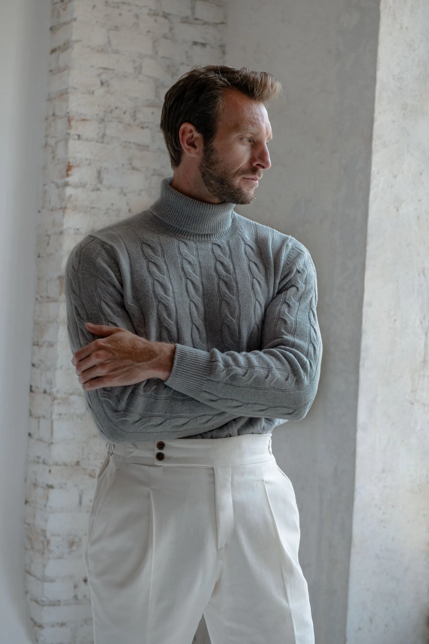 Mid grey turtleneck – Made in Italy