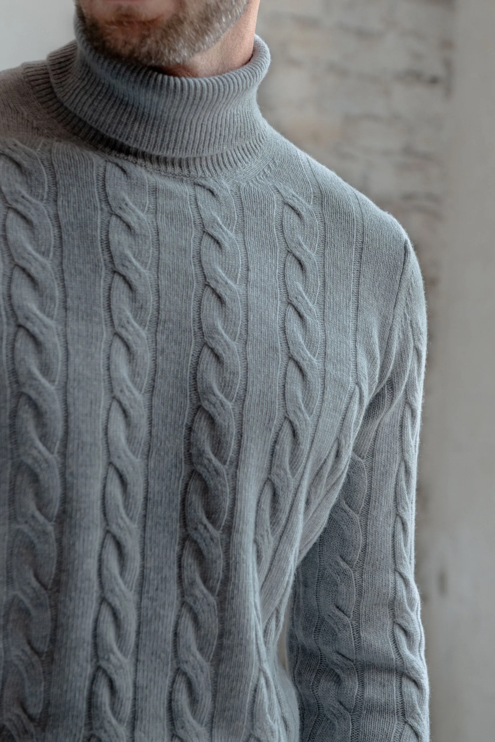 Mid grey turtleneck – Made in Italy