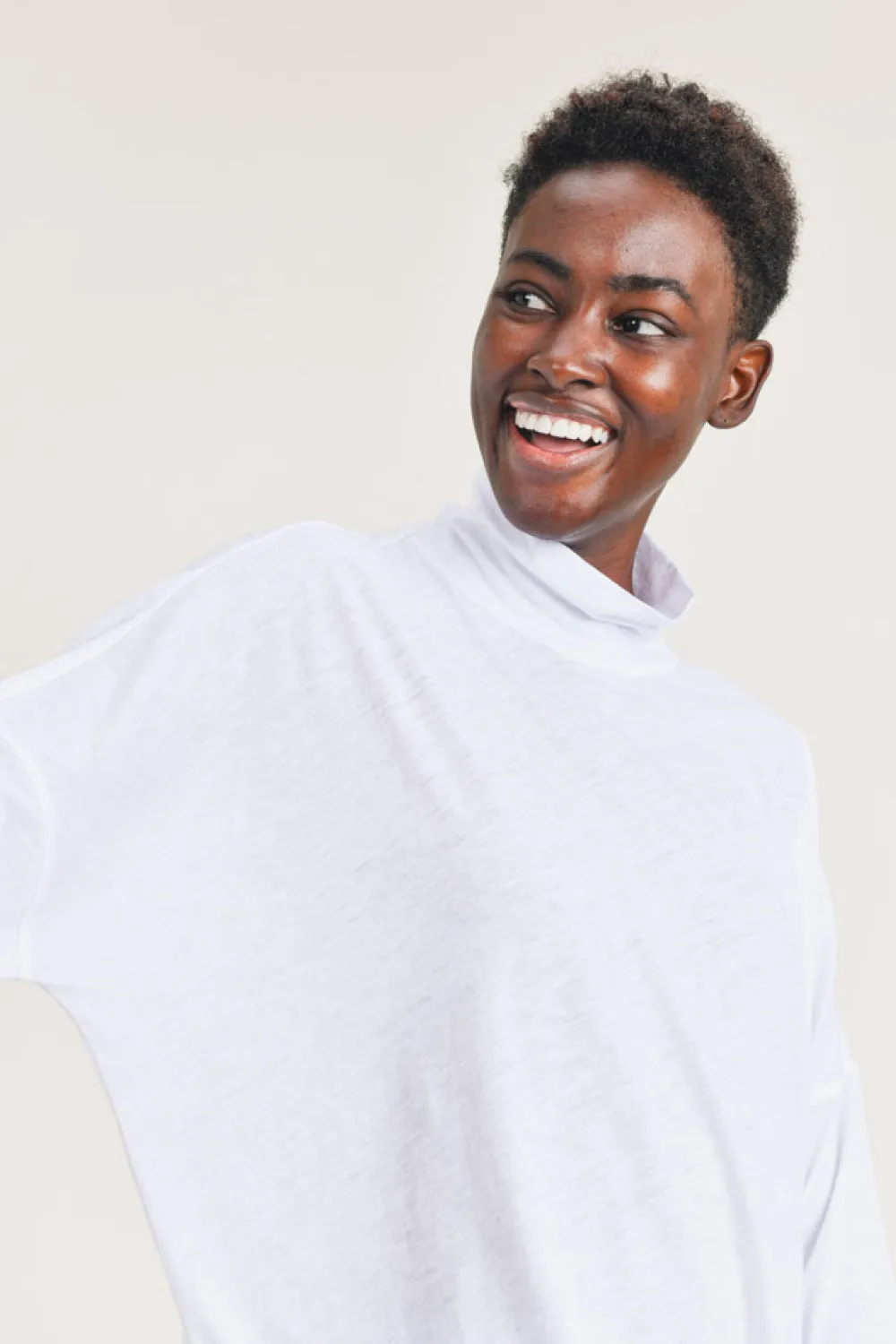 Mono B Dropped Shoulder Turtleneck Pullover