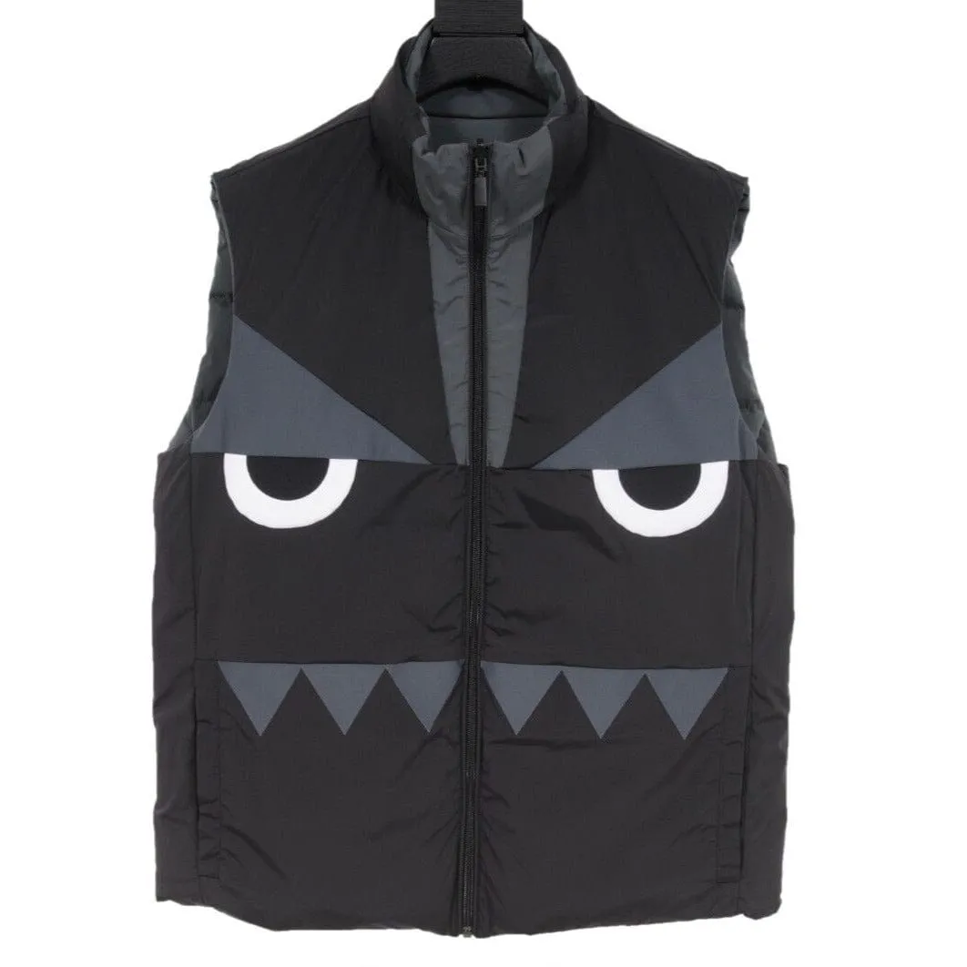 Monster Grey Reversible Sleeveless Puffer Vest Jacket