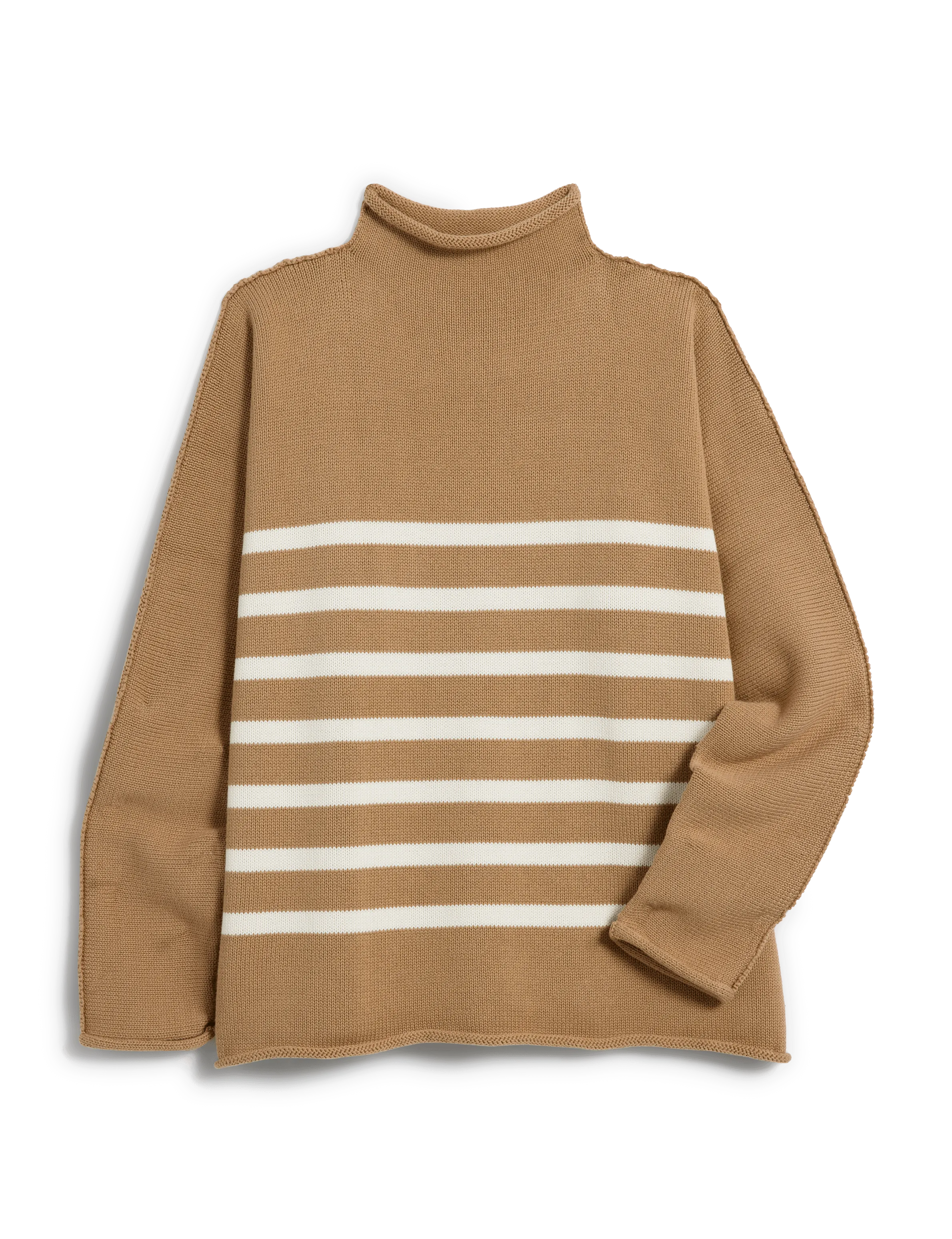 MONTEREY Camel with Cream Stripe, Pure Italian Cotton