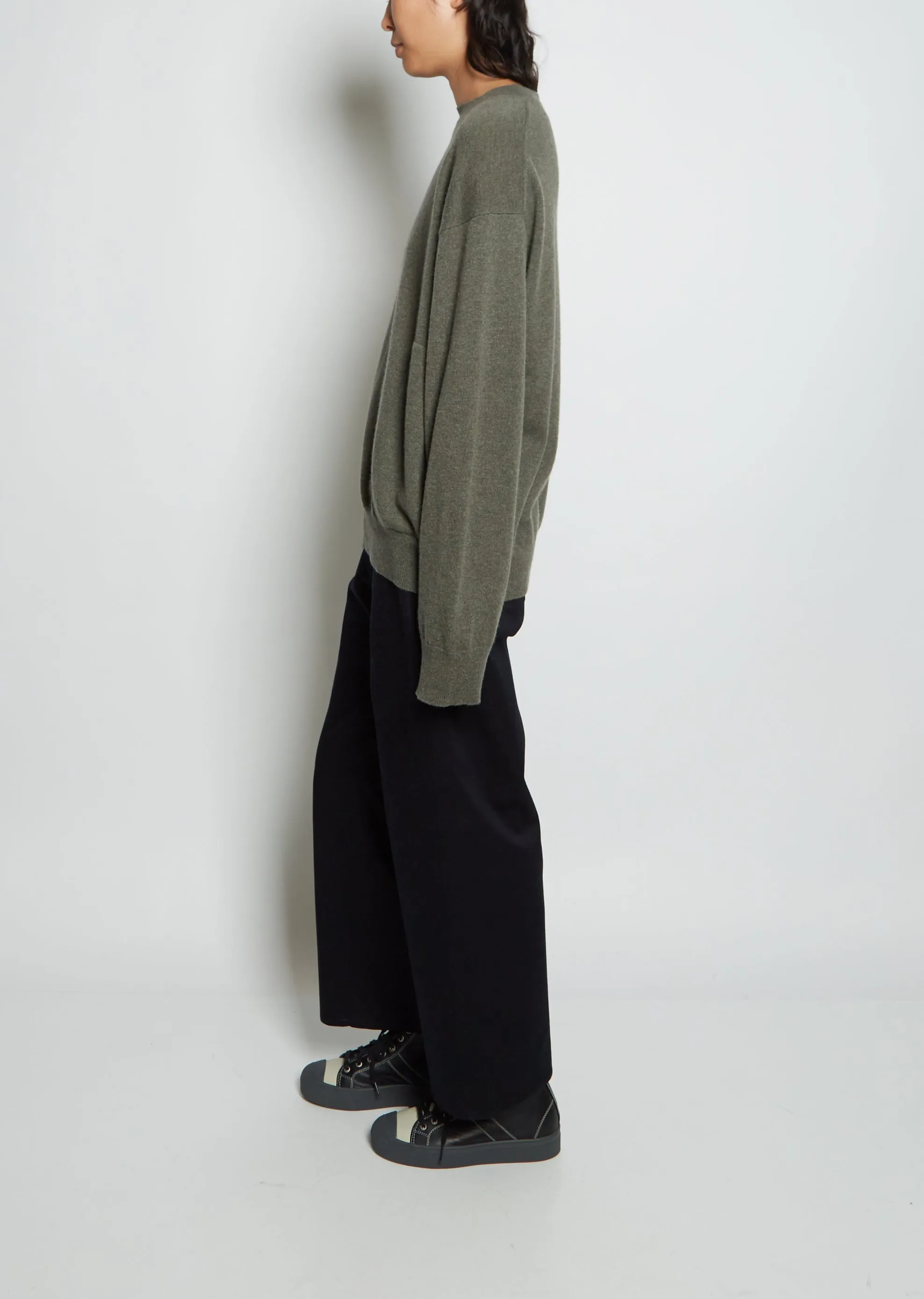 Moon Pocket Cashmere Sweater — Khaki