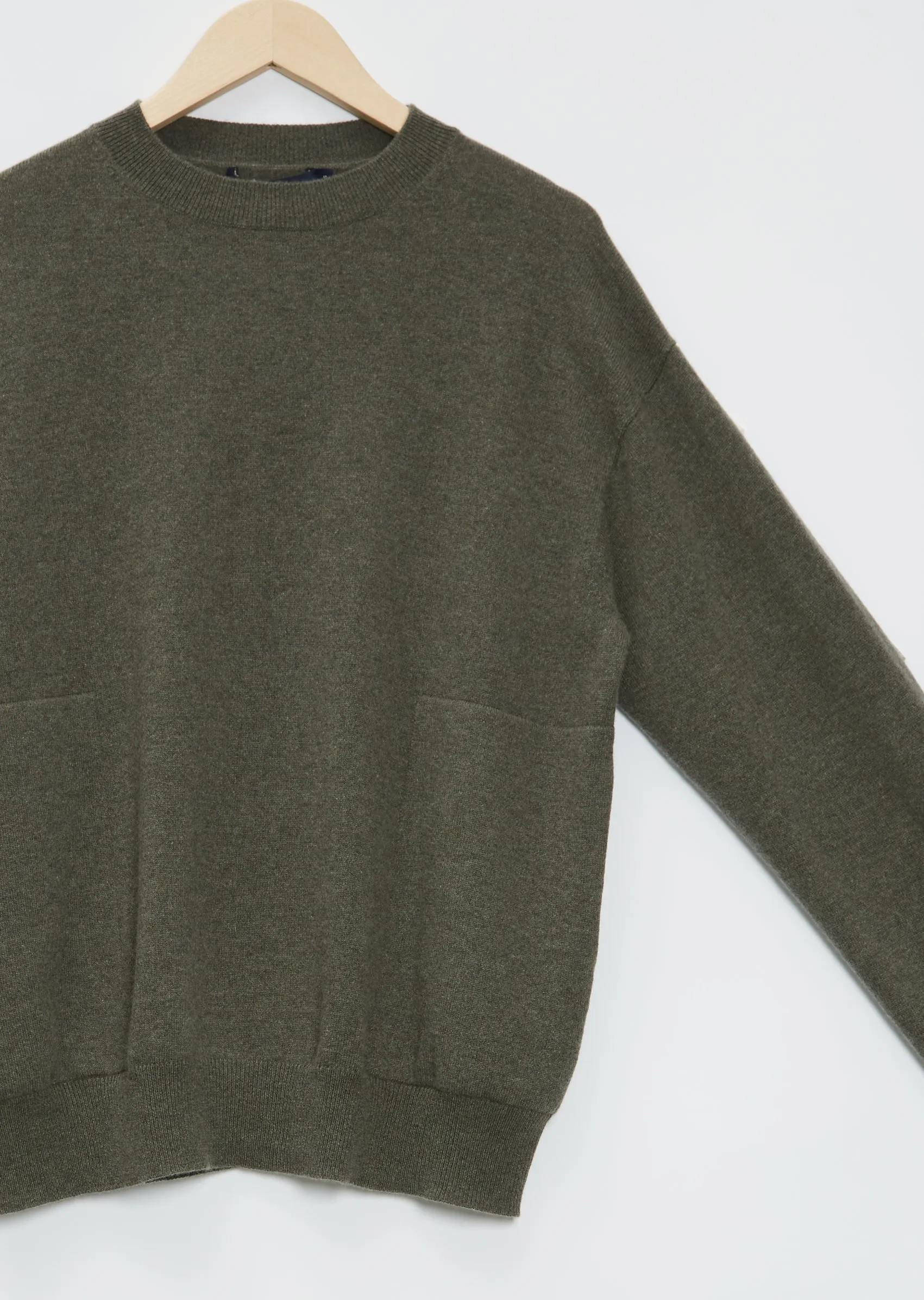 Moon Pocket Cashmere Sweater — Khaki