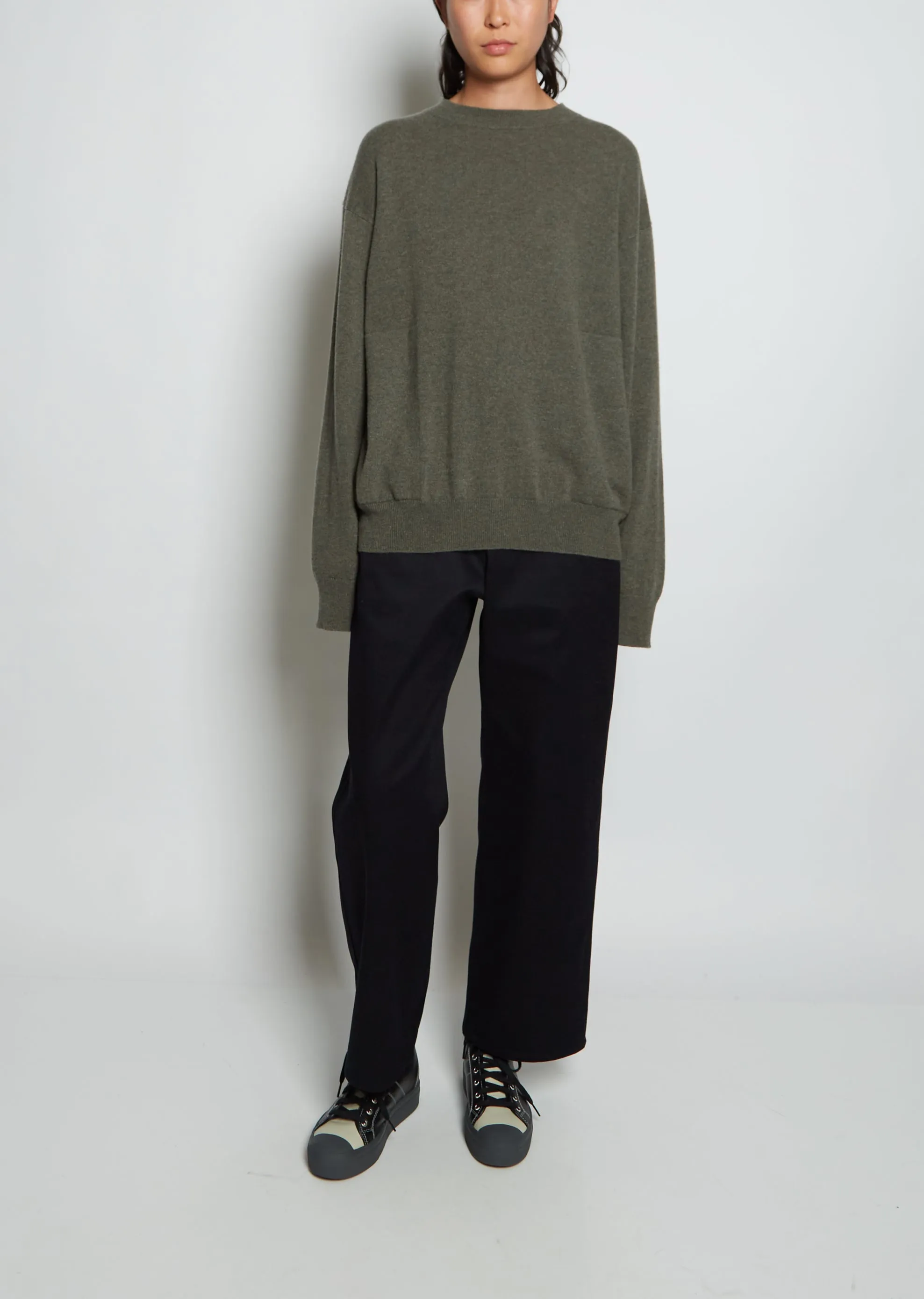 Moon Pocket Cashmere Sweater — Khaki