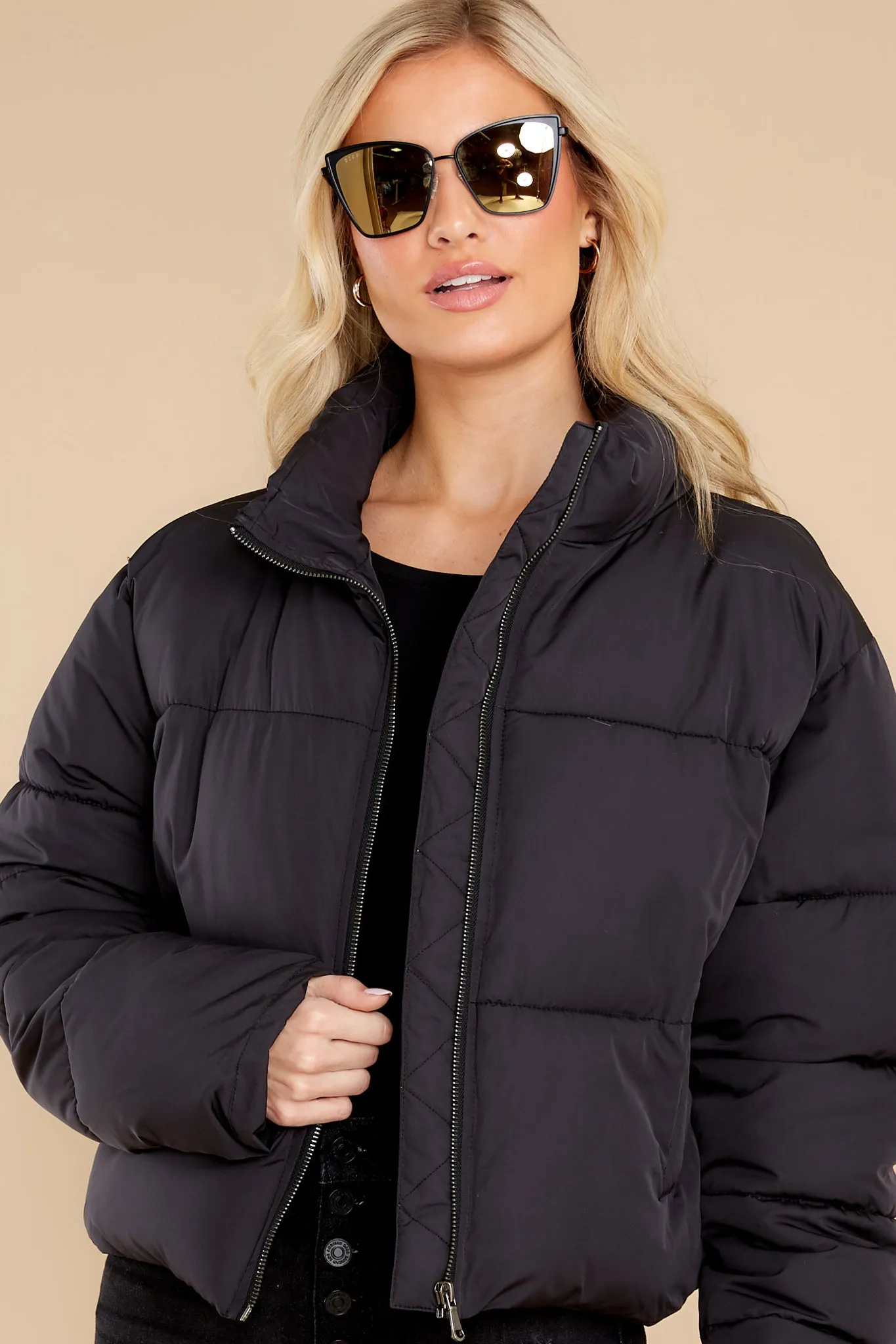 Morning Walks Black Puffer Jacket