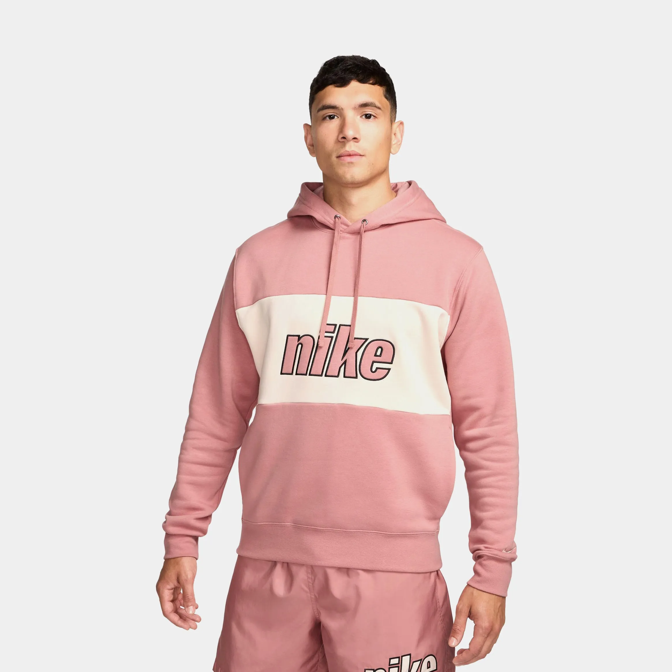 NSW Graphic Block Pullover Mens Hoodie (Pink/White)