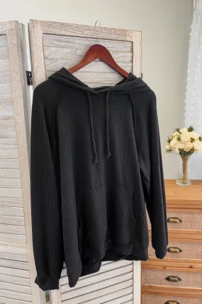 PLUS Ribbed Hoodie Top