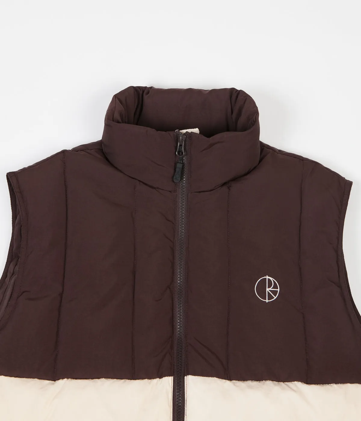 Polar Combo Puffer Vest - Brown / Cream