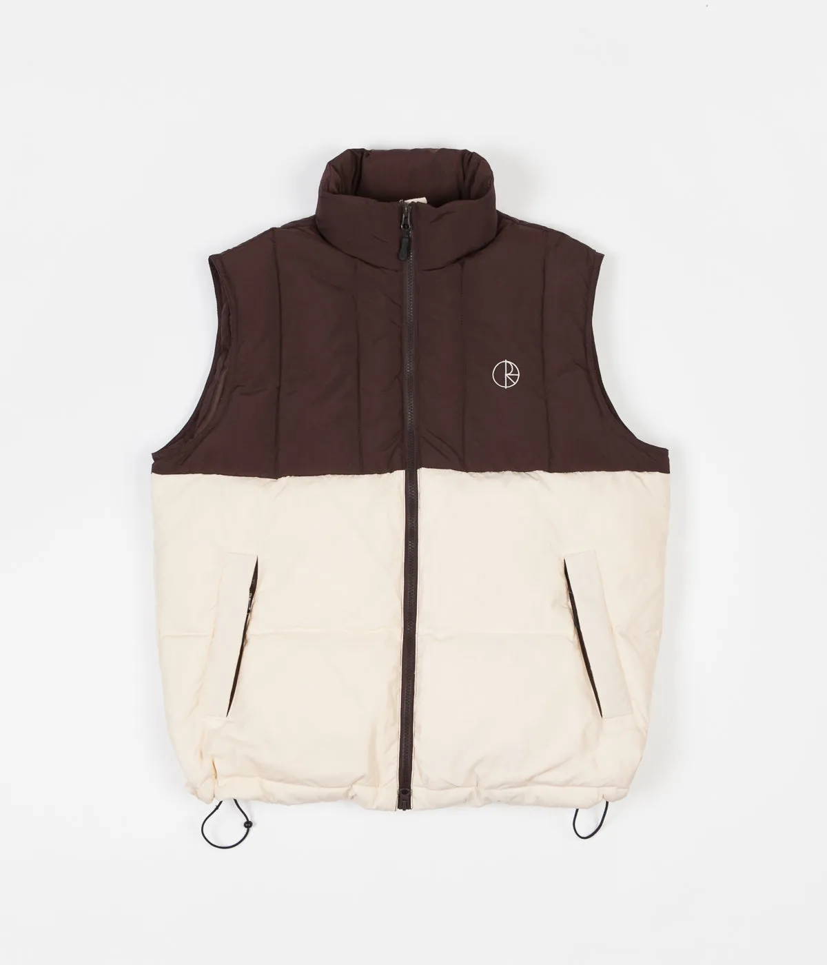 Polar Combo Puffer Vest - Brown / Cream