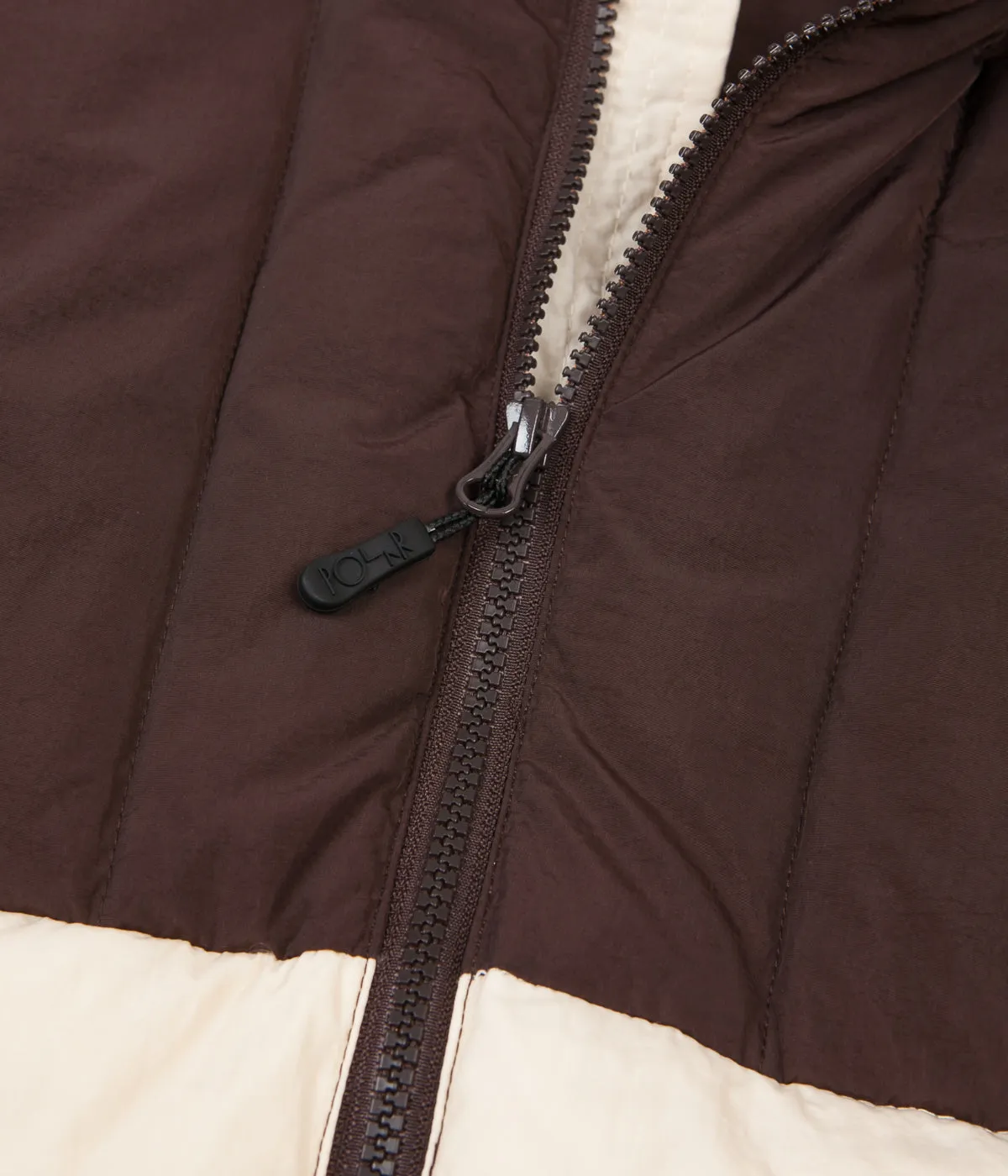 Polar Combo Puffer Vest - Brown / Cream