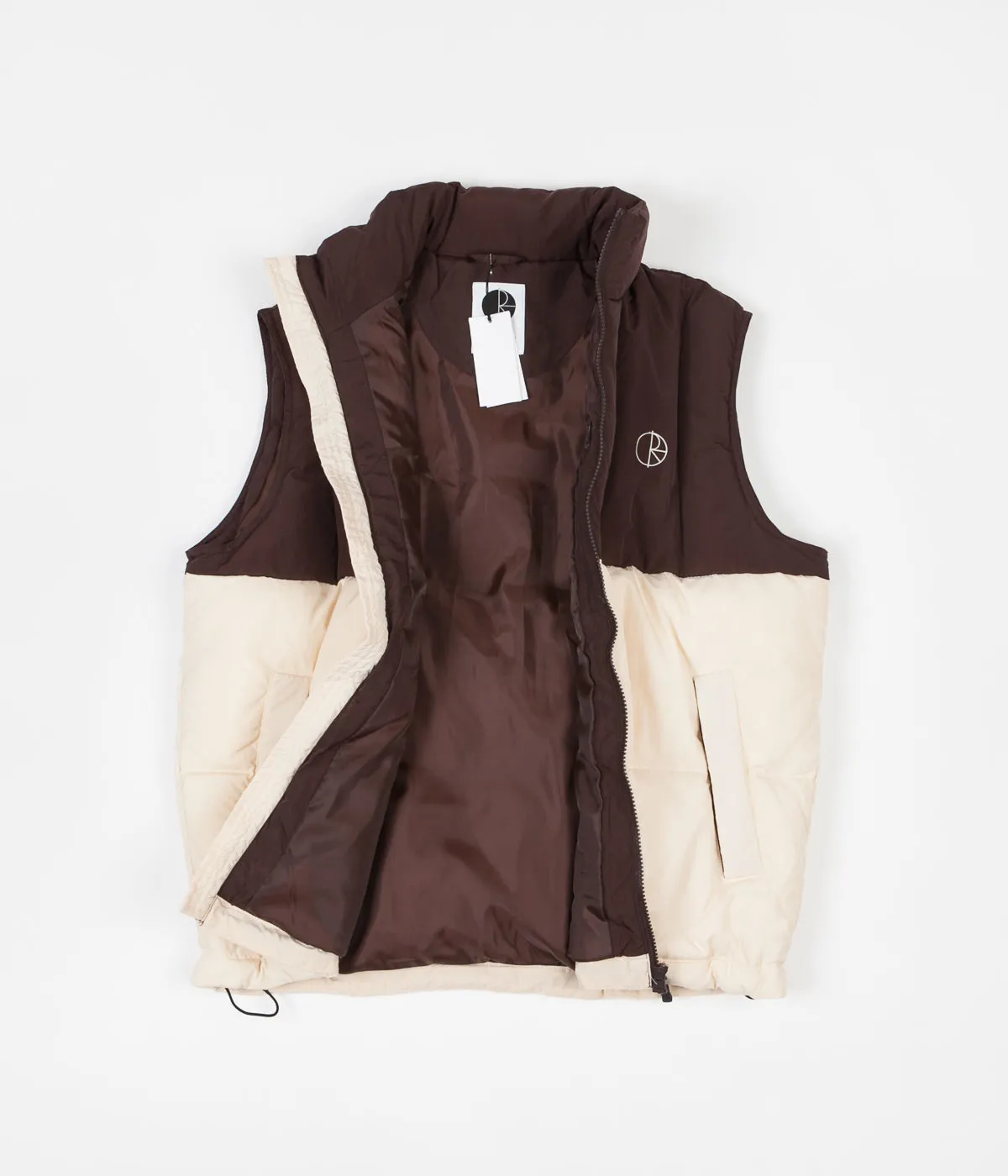 Polar Combo Puffer Vest - Brown / Cream