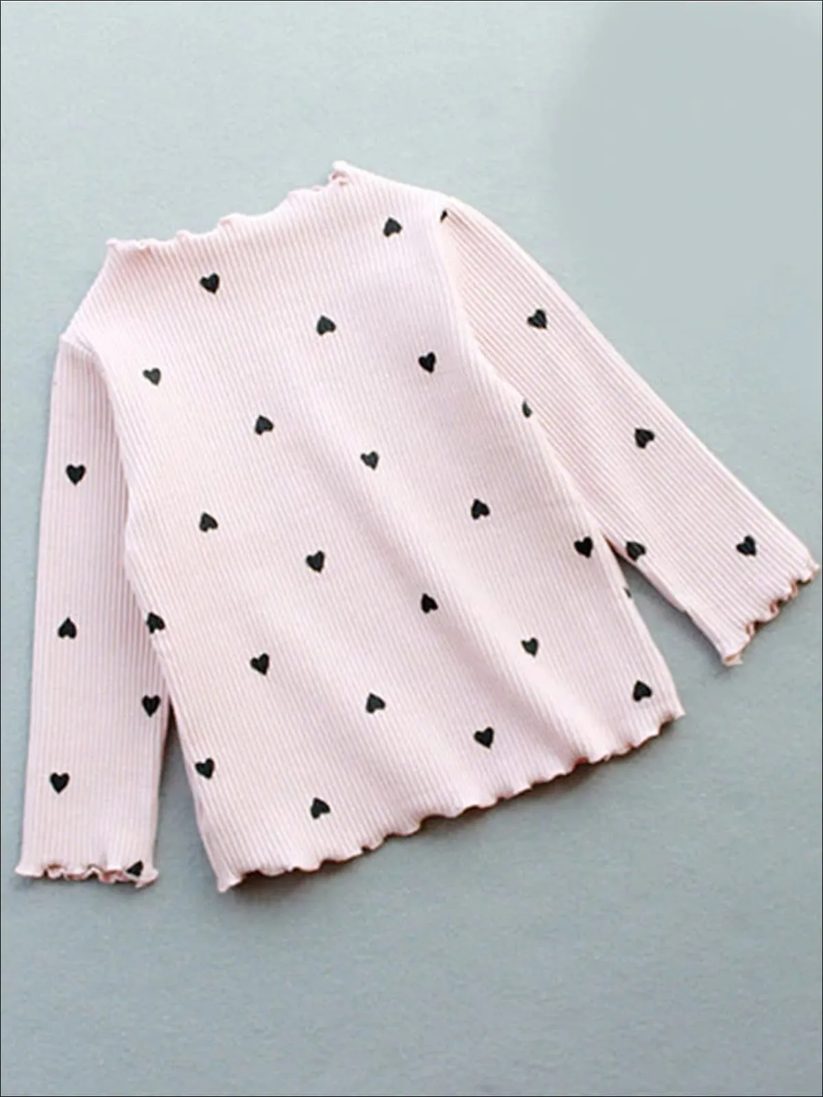 Precious Polka Dot Heart Lettuce Sweater