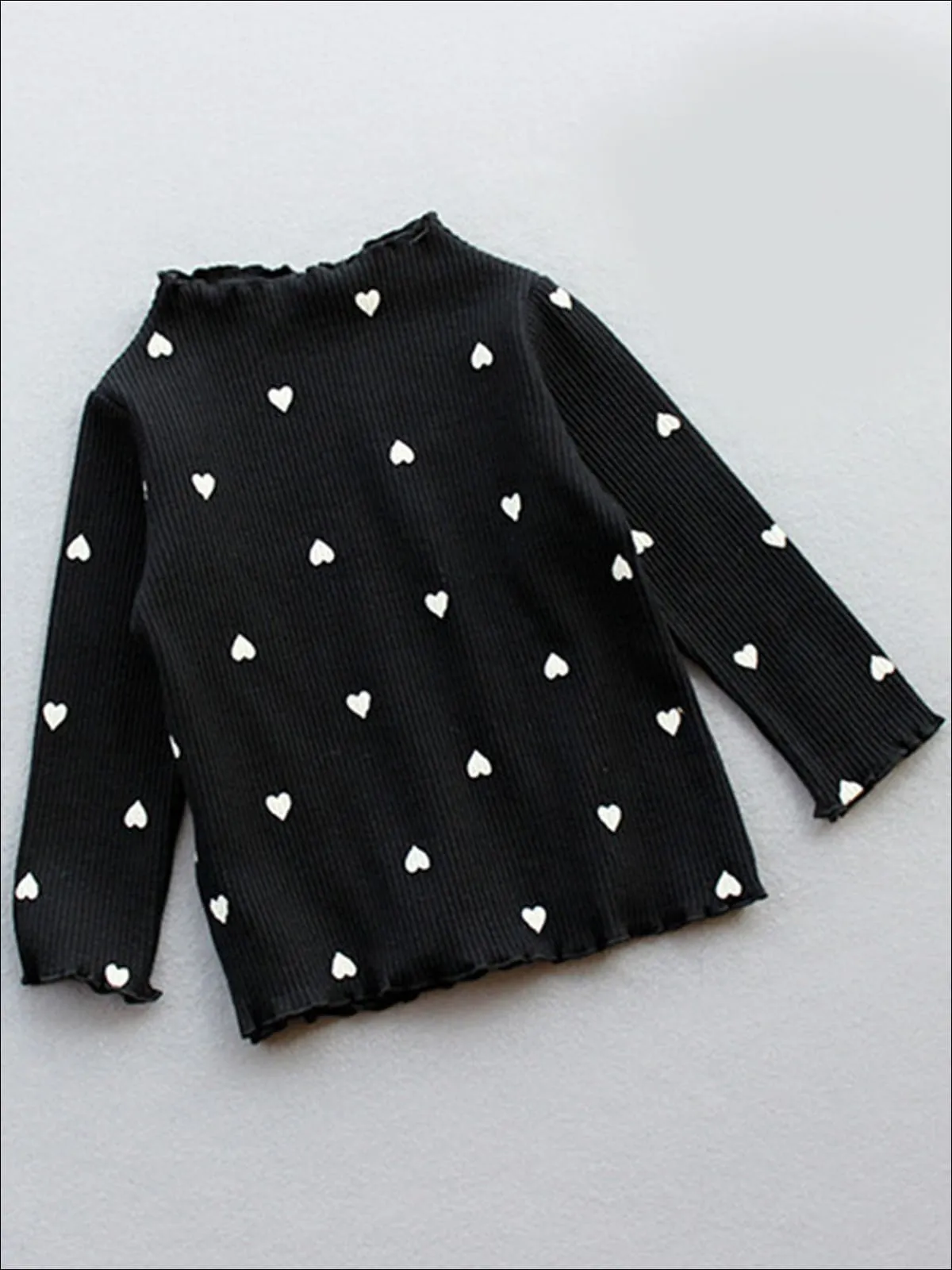 Precious Polka Dot Heart Lettuce Sweater