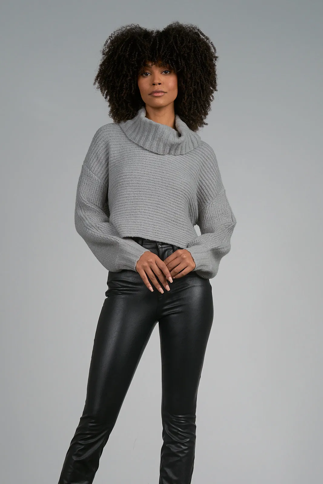 Puff Sleeve Turtleneck Sweater