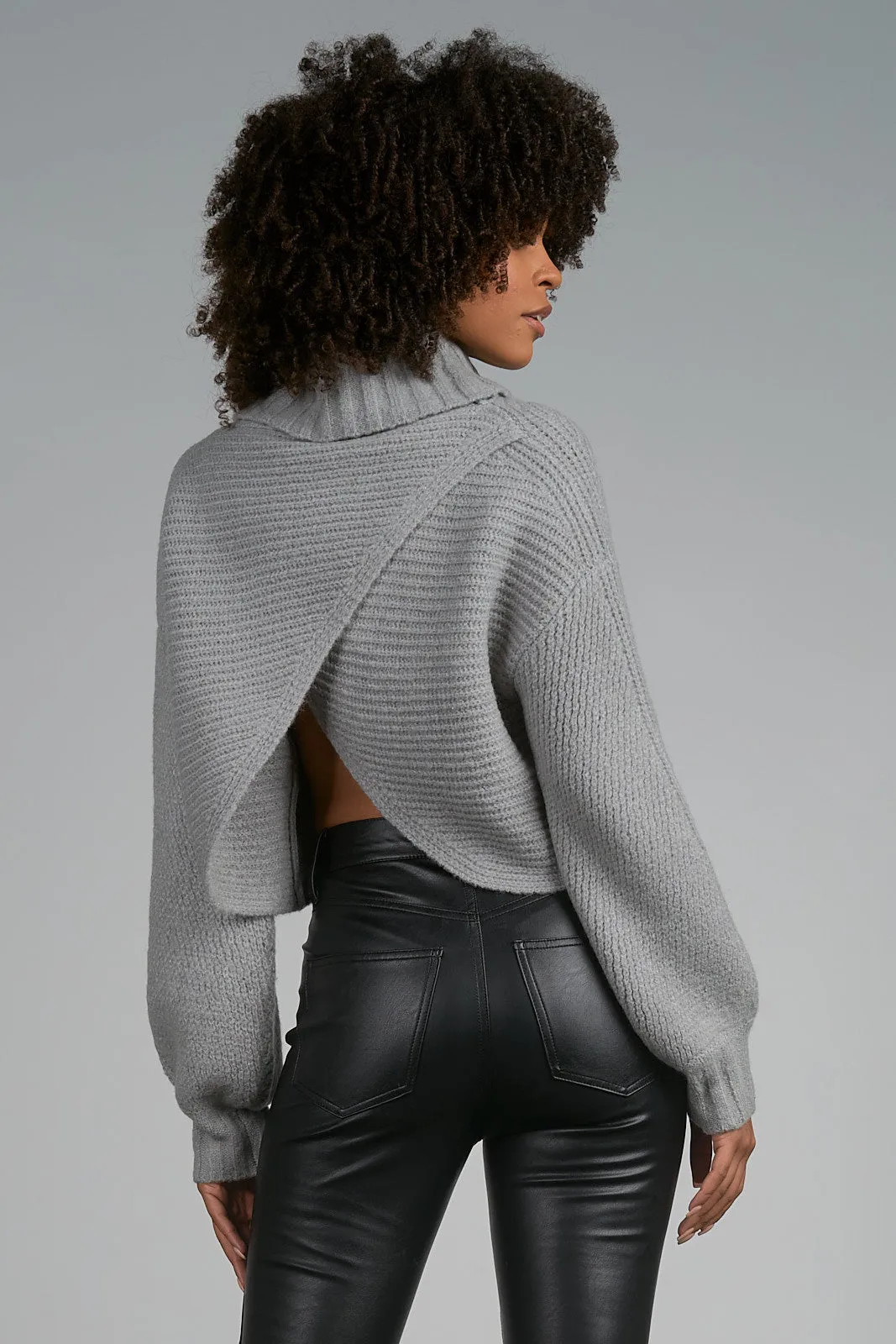 Puff Sleeve Turtleneck Sweater