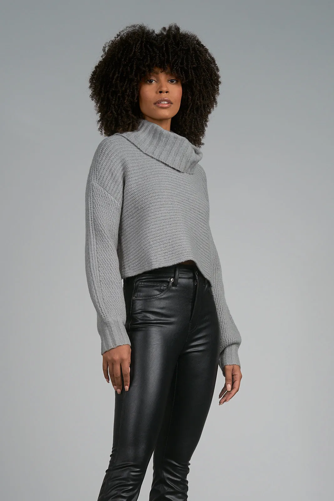 Puff Sleeve Turtleneck Sweater