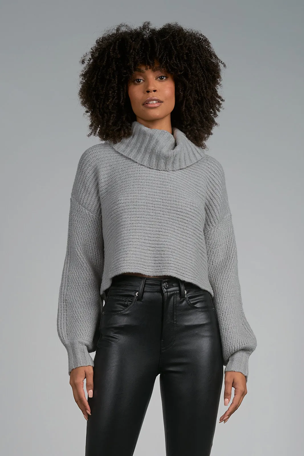 Puff Sleeve Turtleneck Sweater