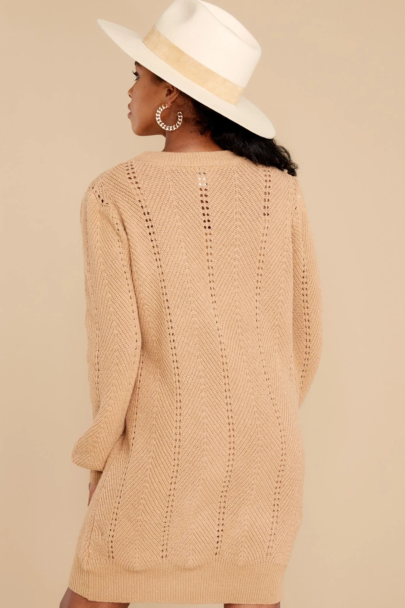 Pull Me Closer Camel Sweater Dress