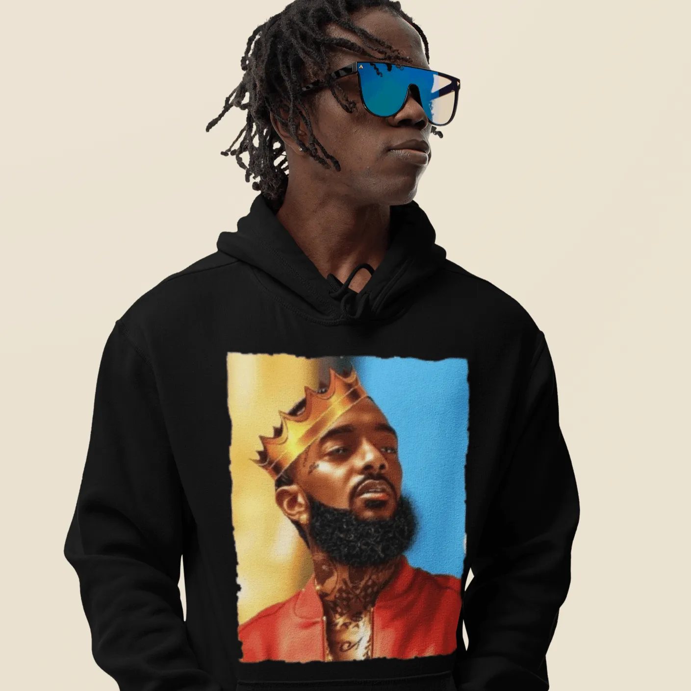 Rap Artist Hoodie The King Wiith His Crown Ultra Soft Midweight Unisex Pullover