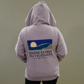 Recycled Full-Zip Hoodie with Maine Coast Sea Vegetable's Logo (Ladies)