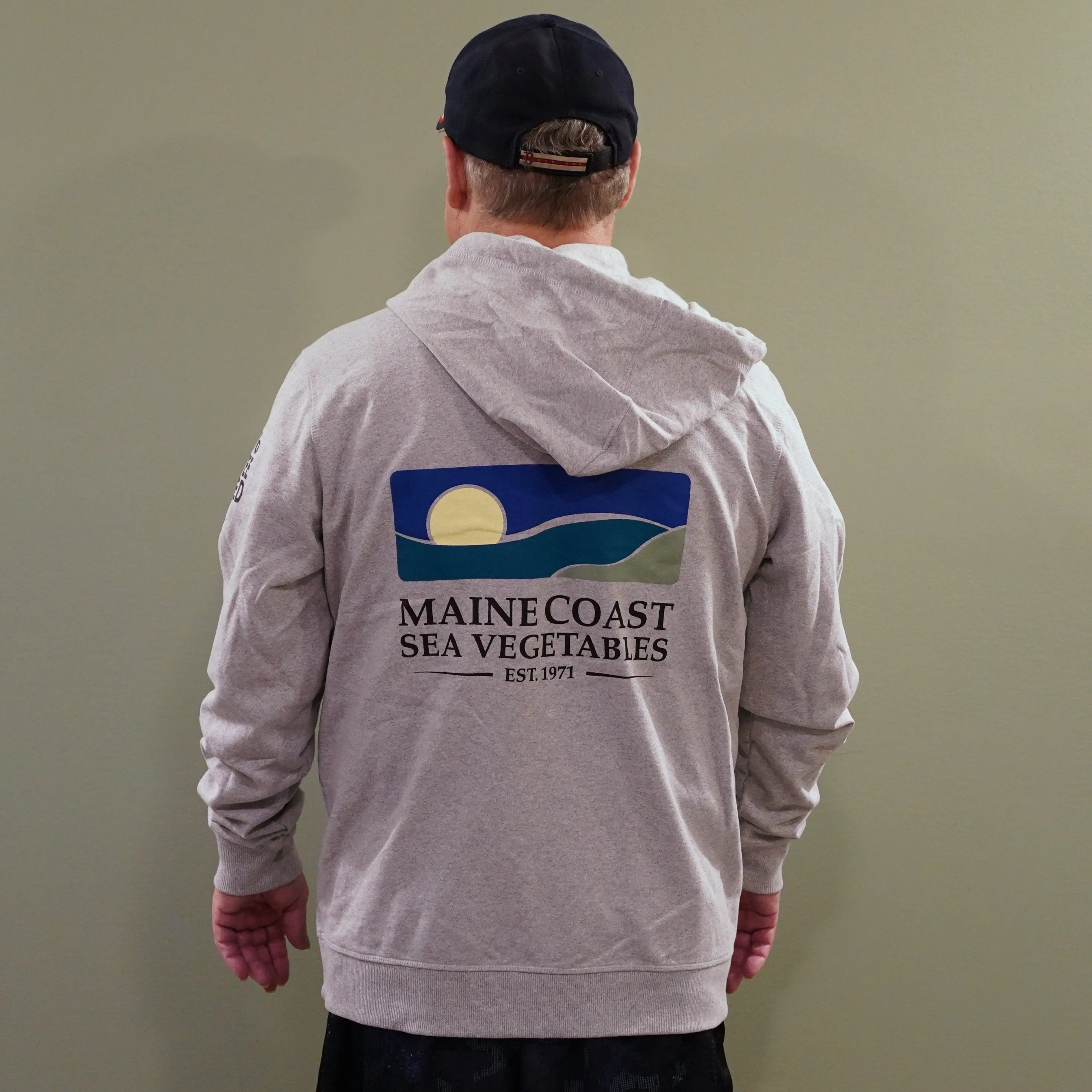 Recycled Full-Zip Hoodie with Maine Coast Sea Vegetable's Logo (Unisex)