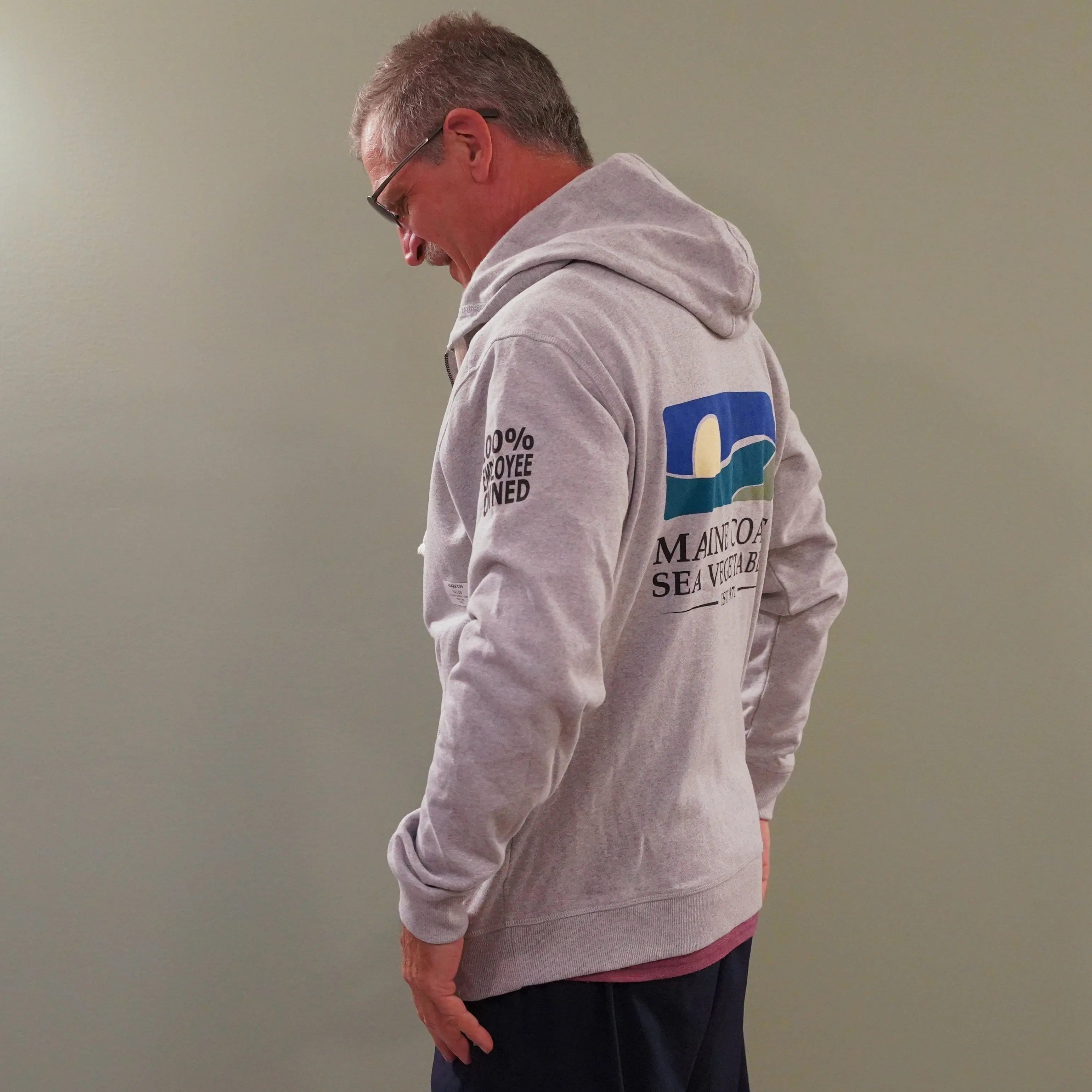 Recycled Full-Zip Hoodie with Maine Coast Sea Vegetable's Logo (Unisex)