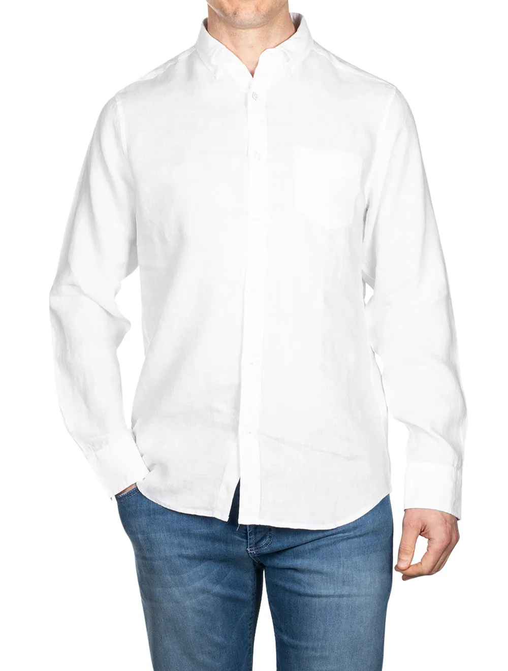 Regular Linen Shirt Button-down White