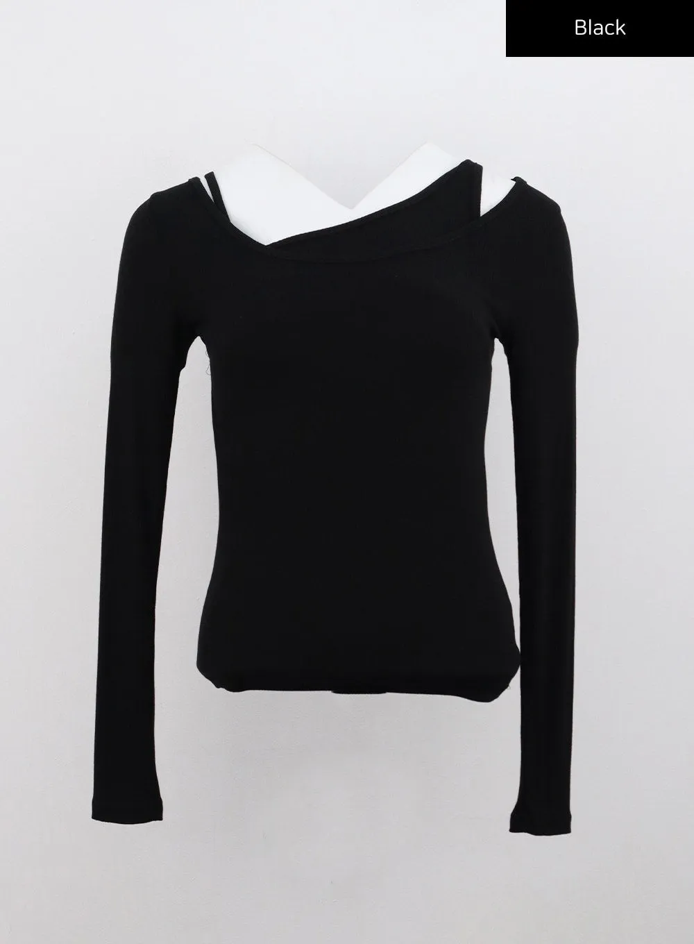 Ribbed Layered Cami and Long Sleeve Top CG316