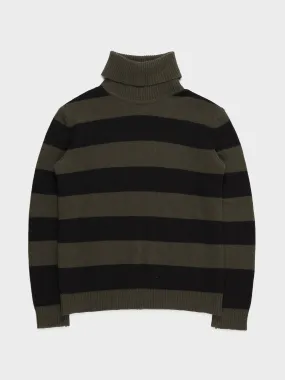 'RIOT! RIOT! RIOT!' Striped Turtleneck