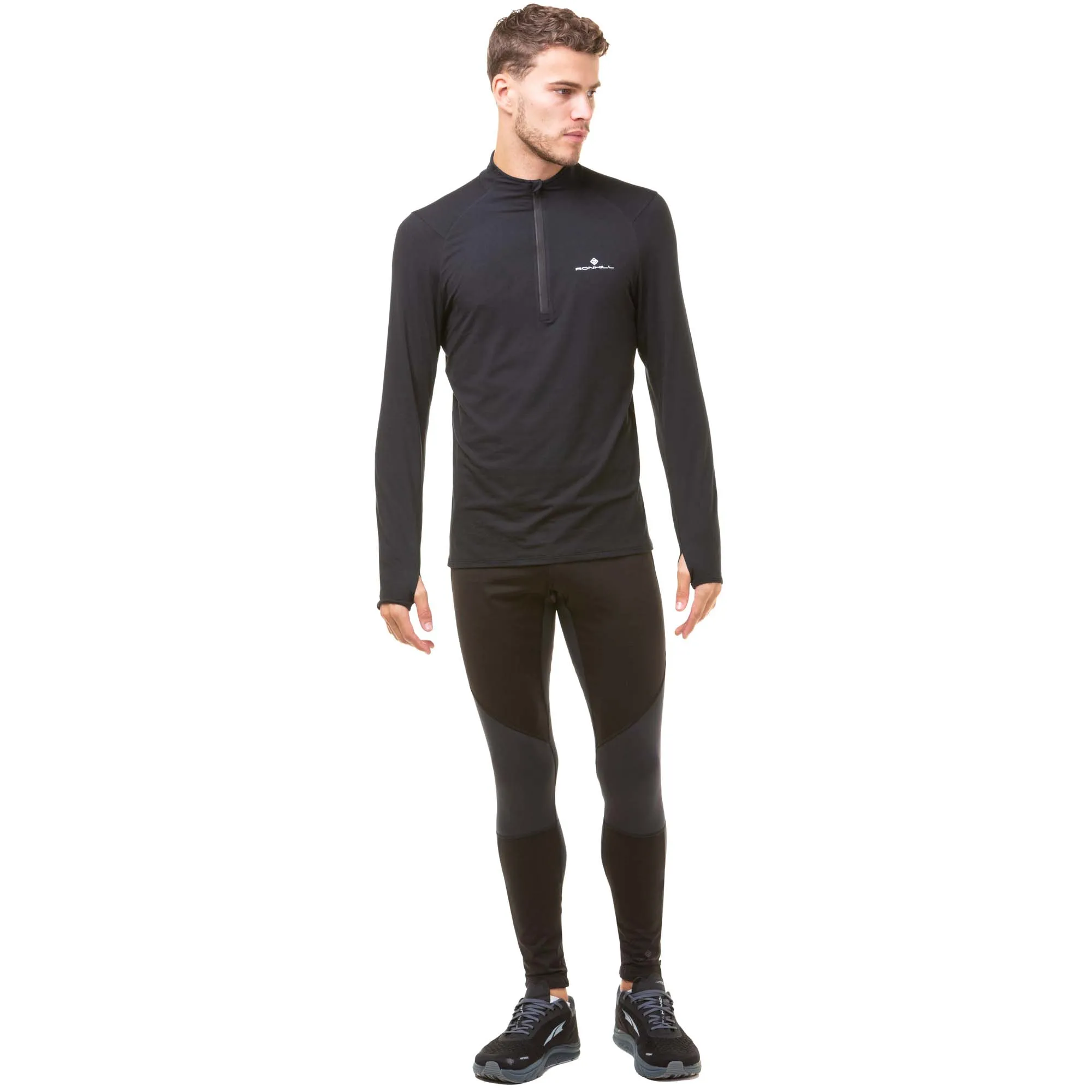 Ronhill | Men's Core Thermal 1/2 Zip - Black/Bright White