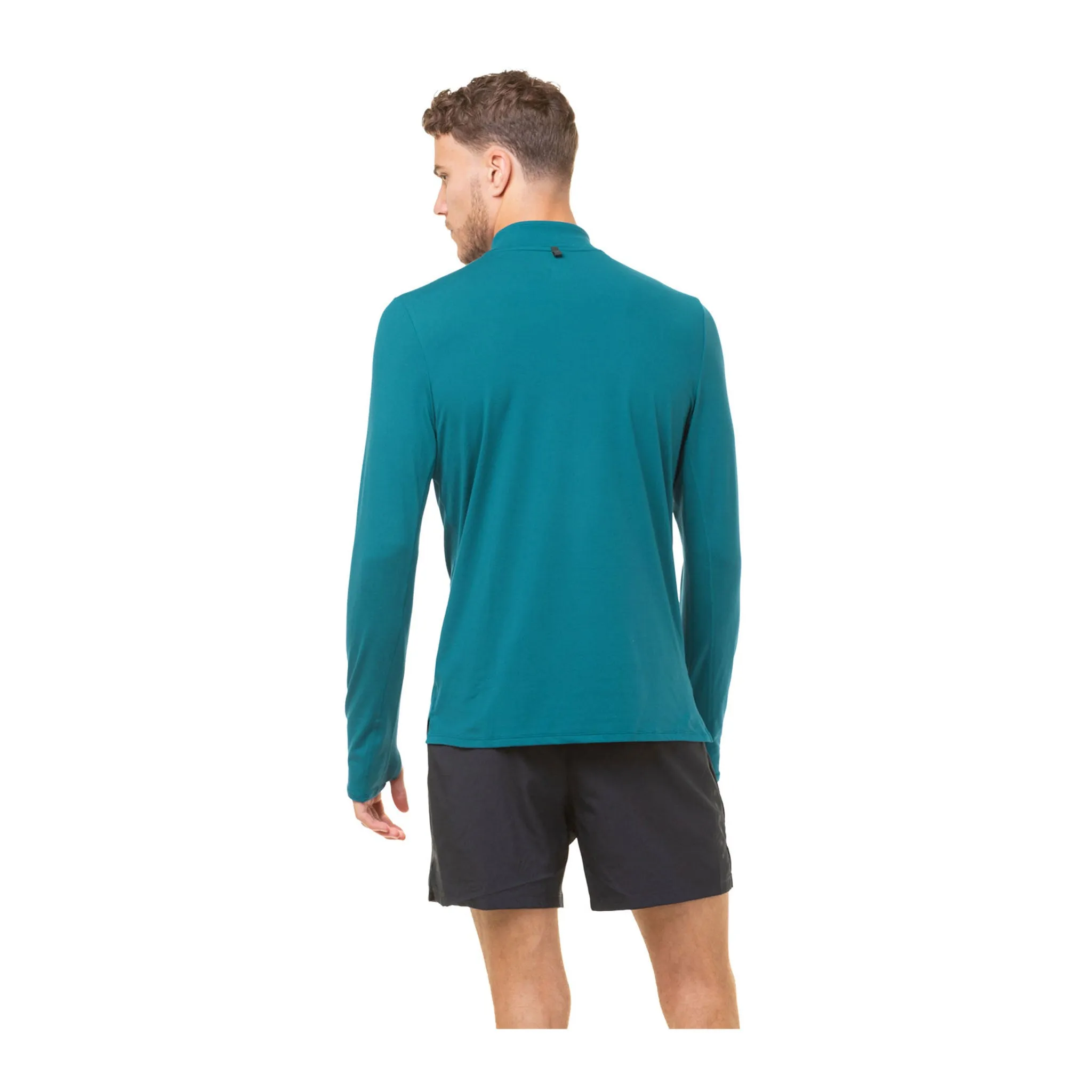 Ronhill | Men's Core Thermal 1/2 Zip - Deep Teal/Acid