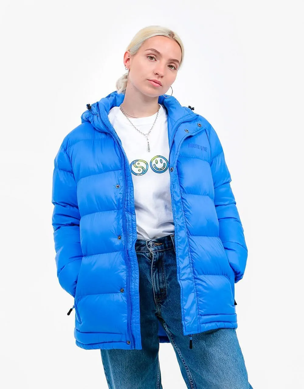 Route One Vostok Hooded Puffer Jacket - Olympian Blue