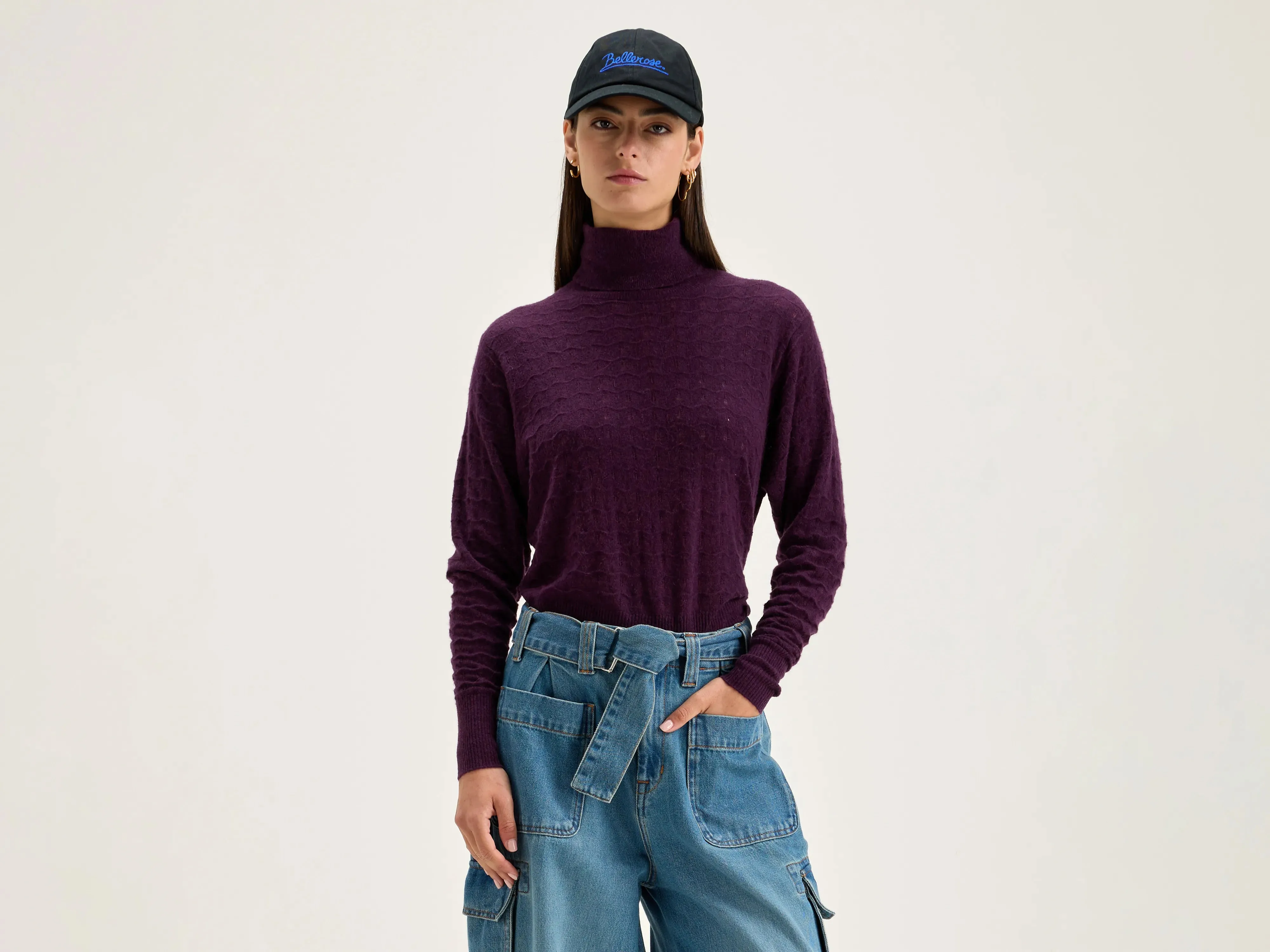 Run turtleneck sweater (242 / W / WINE)