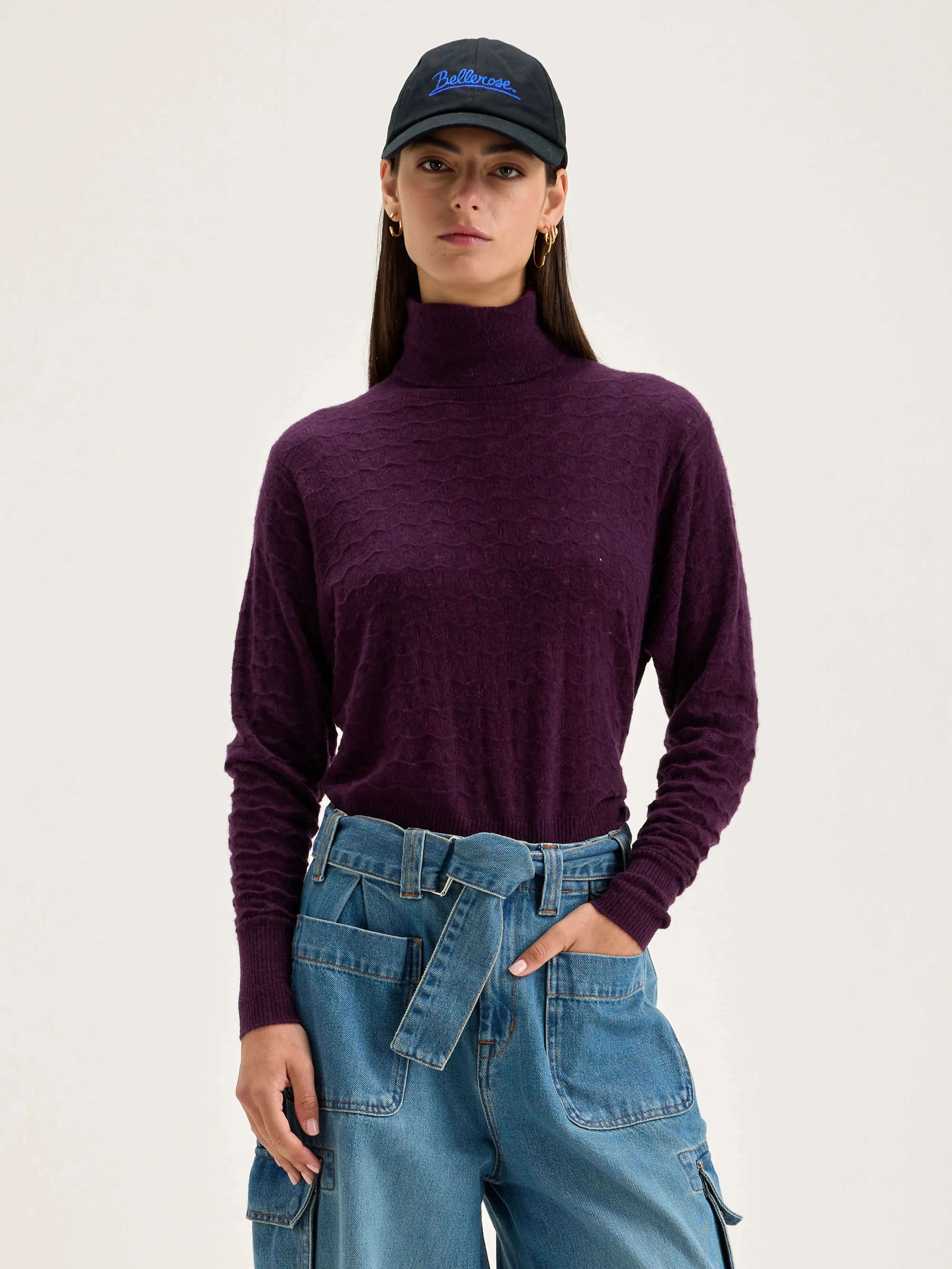 Run turtleneck sweater (242 / W / WINE)