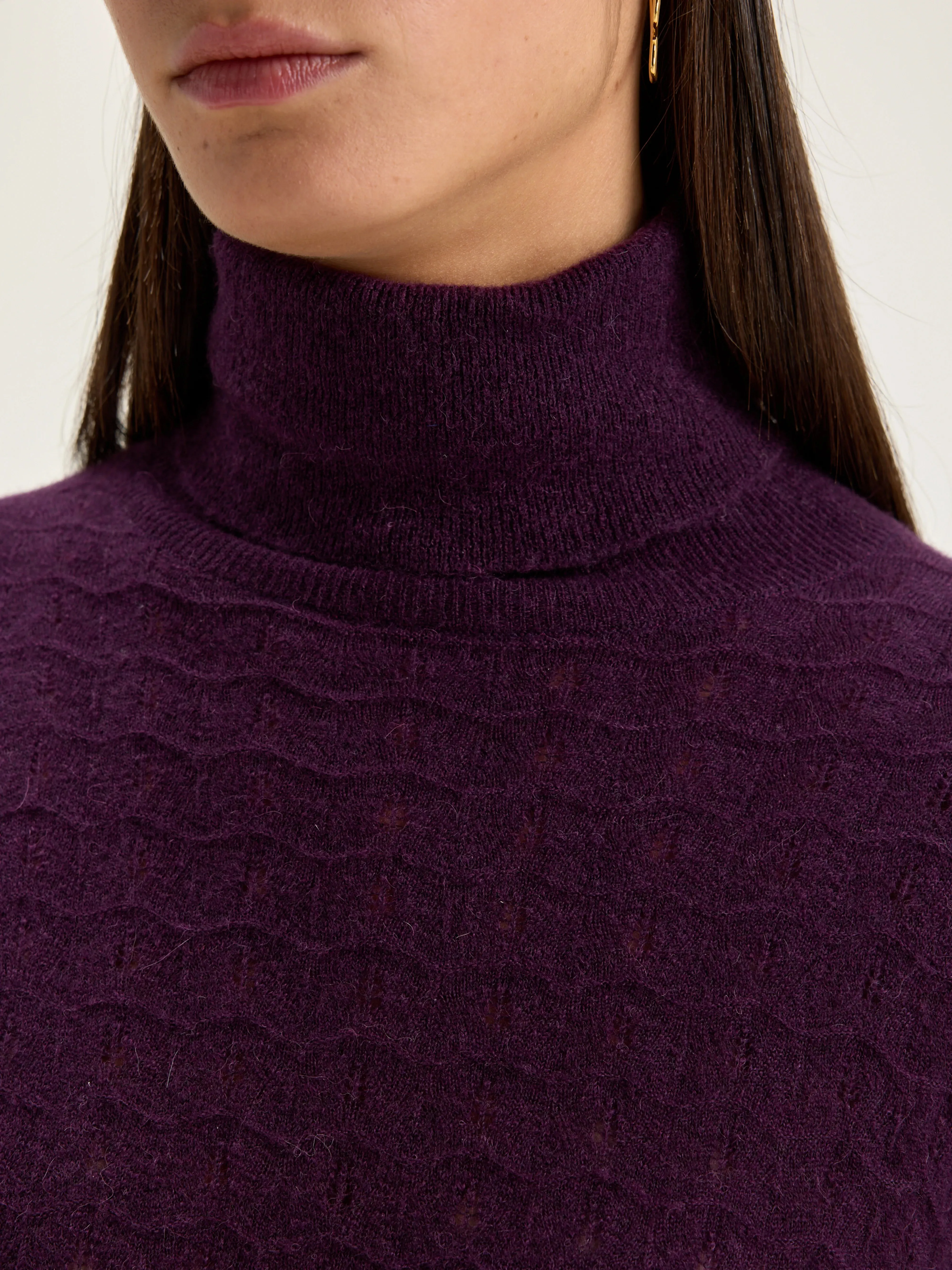 Run turtleneck sweater (242 / W / WINE)